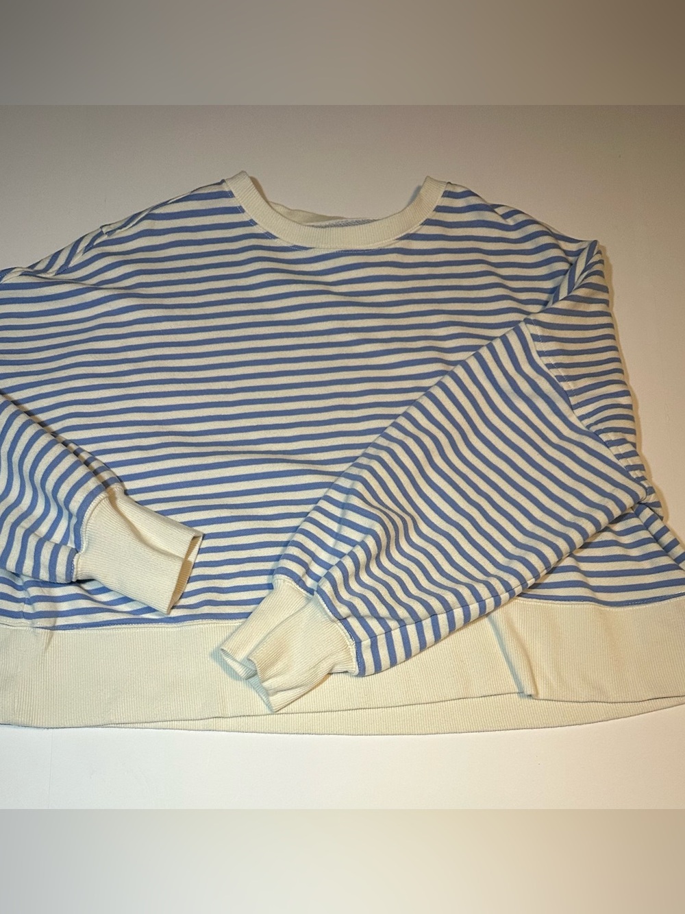 Aerie boxy striped sweatshirt